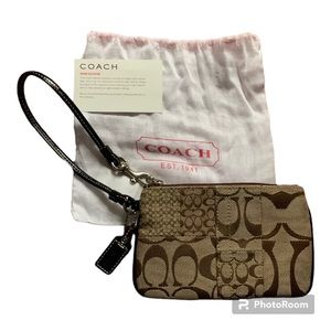 Coach signature patchwork wristlet